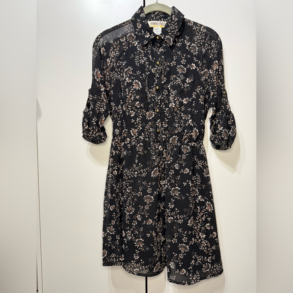 Floral Black Dress
